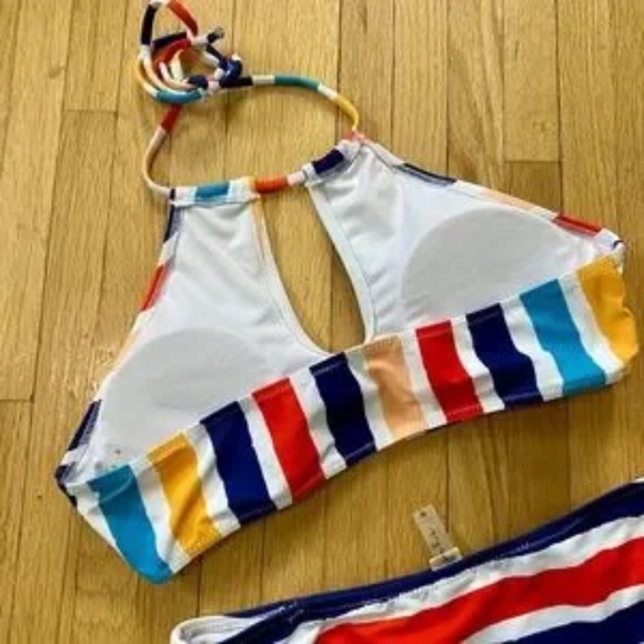 CUPSHE Candy Rainbow Halter Bikini Set Size M - Picture 4 of 12